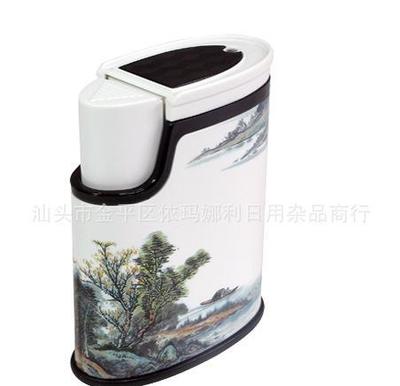 山水画国画筒自动按压瓶中国风盒 商务礼品新宠，日用杂品中的文化艺术品